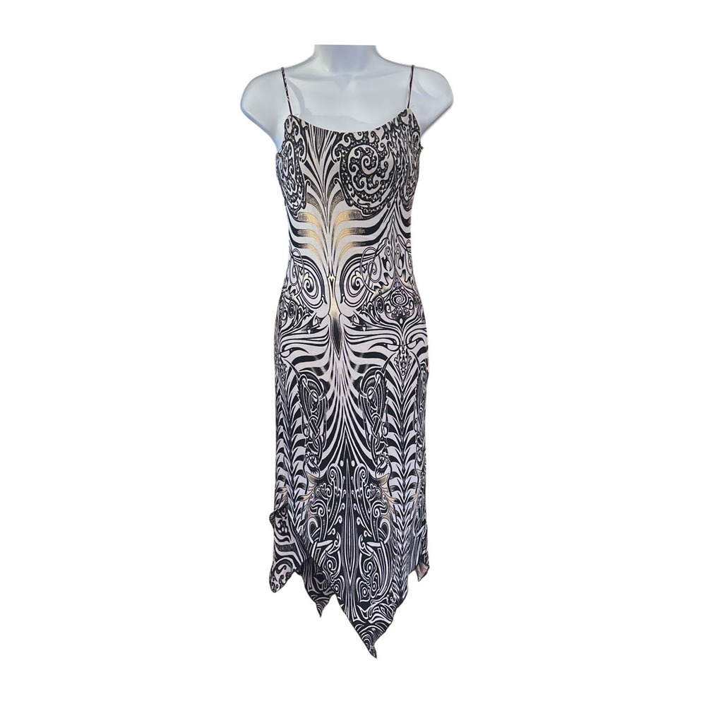Y2K Evolution Not Revolution Midi Dress Whimsigoth Cyber Asymmetrical Hem Grunge